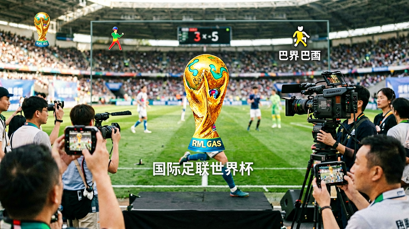 2026年国际足联世界杯直播画面、比分弹窗及控球率图表展示